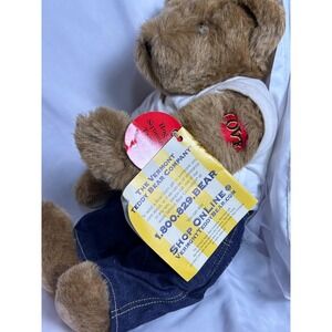 The Vermont Teddy Bear Company Brown Bear W/White Shirt Jeans 16" Collectable